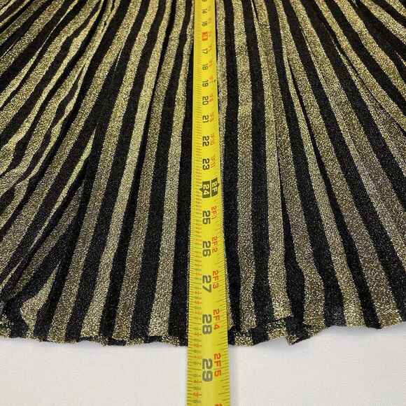 Modcloth 'Glitz The Spot' Pleated Midi Skirt Metallic Gold Glitter- L - Picture 7 of 13